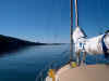 Motoring out Somes Sound in the calm of the morning