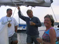 Me, Jerry  Thompson, and Catherine Jacks aboard Yankee at Bucks Harbor